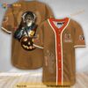 Custom Name Scary Michael Myers Pumpkin Shiner Bock 3D Baseball Jersey