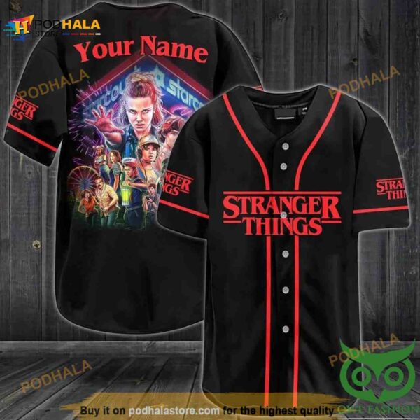 Custom Name Stranger Things Characters 3D Baseball Jersey Shirt