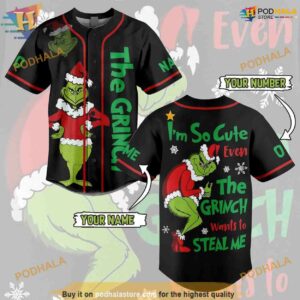 Custom Name The Grinch I’m So Cute Baseball Jersey