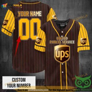 Customized Parcel Brown 3D Baseball Jersey Shirt