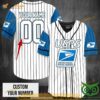 Customized Postal Blue 3D Baseball Jersey Shirt