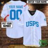 Customized Postal Sky Blue 3D Baseball Jersey Shirt