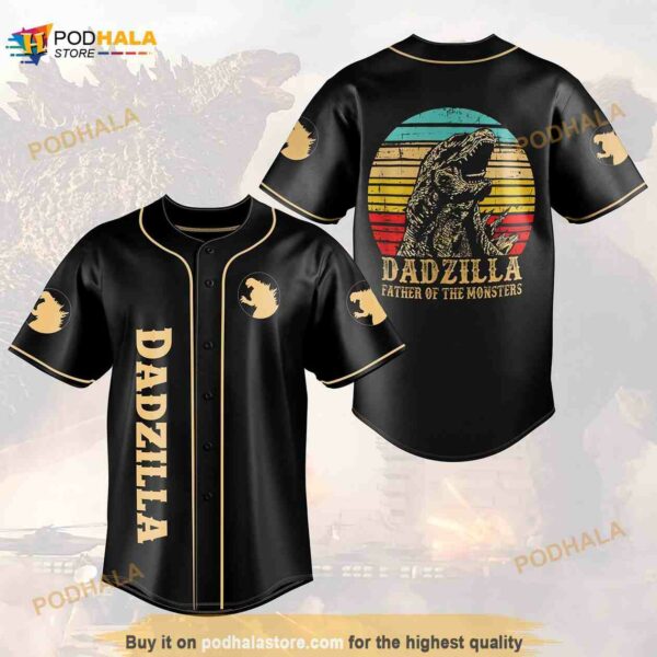 Dadzilla Father Of The Monsters 3D Baseball Jersey