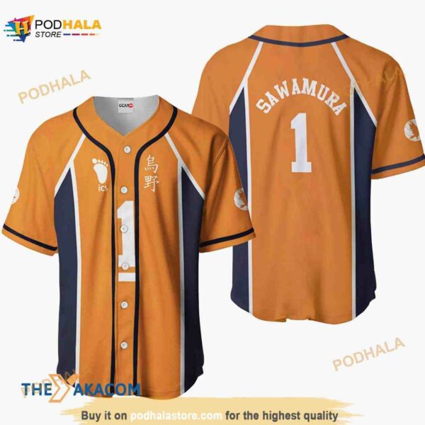 Daichi Sawamura Haikyuu Anime Costume Gift Christmas For Fan 3D Baseball Jersey Shirt