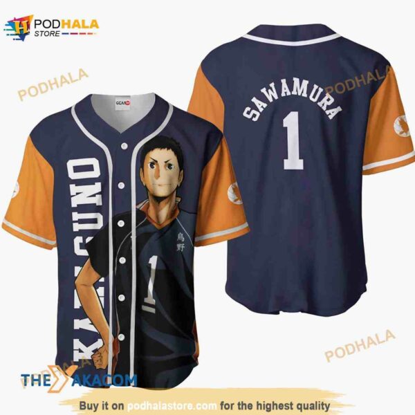 Daichi Sawamura Haikyuu Anime Gift Christmas For Fan 3D Baseball Jersey Shirt