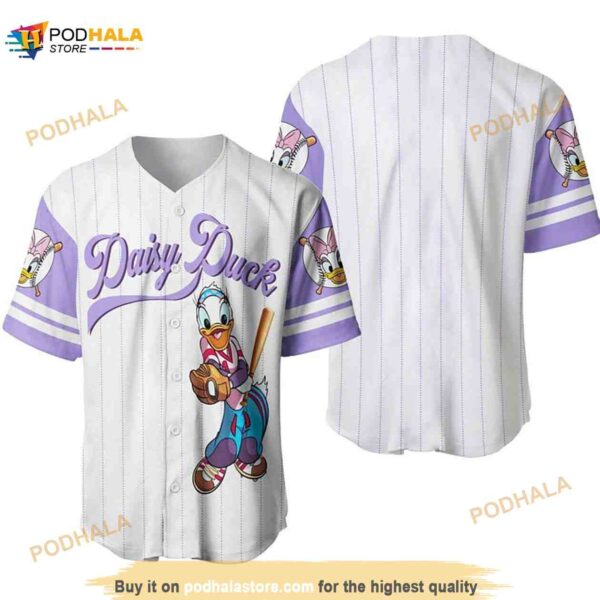 Daisy Duck All Over Print Pinstripe 3D Baseball Jersey