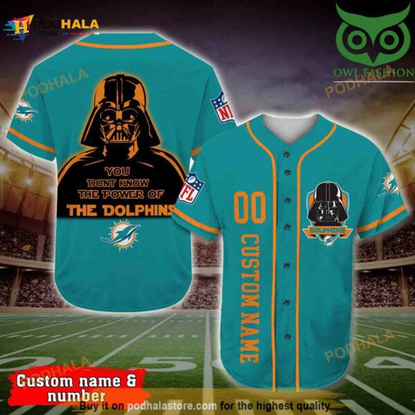 Darth Vader Star Wars Personalized Name Number Miami Dolphins 3D Baseball Jersey Shirt