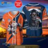 Denver Broncos Skull Pattern Personalized Custom Name 3D Baseball Jersey Shirt