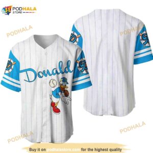 Donald Duck All Over Print Pinstripe 3D Baseball Jersey