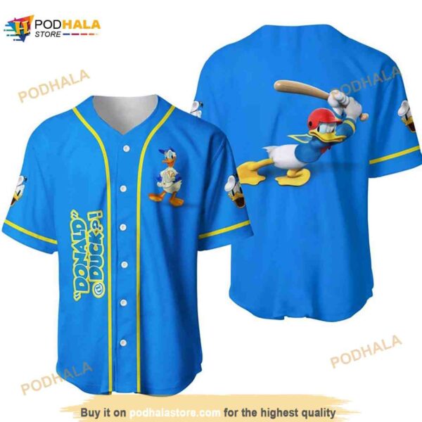 Donald Duck The Batter All Over Print 3D Baseball Jersey