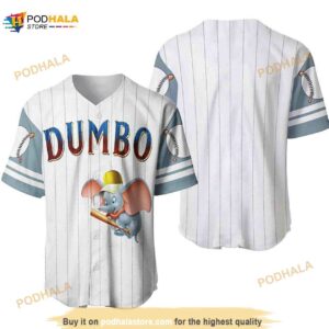 Dumbo The Flying Elephant All Over Print Pinstripe 3D Baseball Jersey