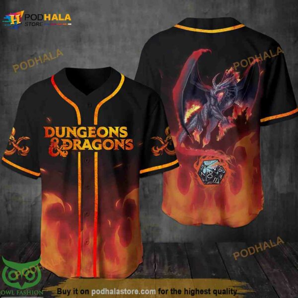 Dungeons And Dragons 3D Baseball Jersey Shirt