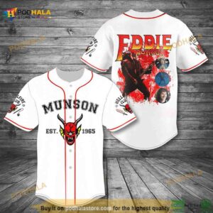 Eddie Munson 1965 Hellfire Guitar 3D Baseball Jersey Shirt