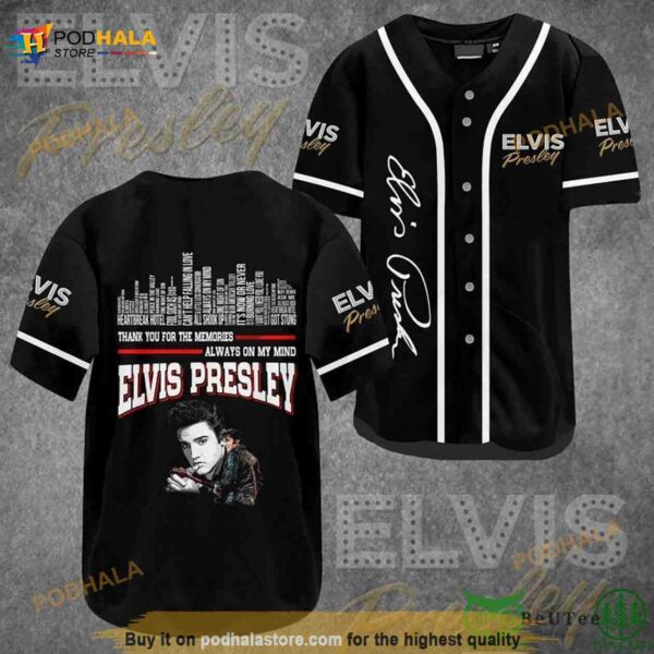 Elvis Presley Always On My Mind Songs Black 3D Baseball Jersey Shirt