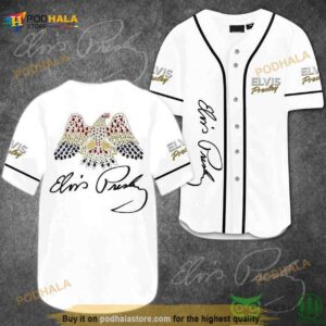 Elvis Presley Bird With Colorful Wings White 3D Baseball Jersey Shirt