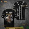 Elvis Presley Guitar Filled With Images Black 3D Baseball Jersey Shirt