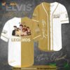 Elvis Presley Legends Brown Yellow White 3D Baseball Jersey Shirt