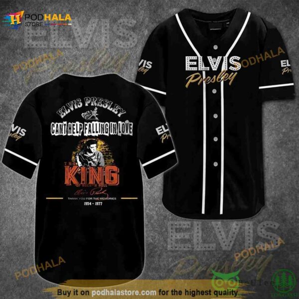 Elvis Presley Rock And Roll Thank You 3D Baseball Jersey Shirt