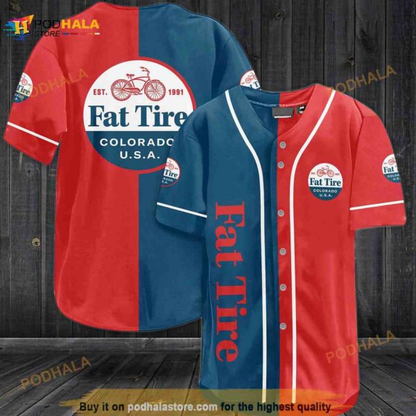 Fat Tire Beer Colorado U.S.A 3D Baseball Jersey