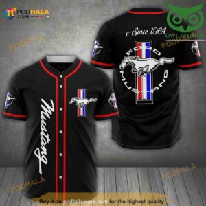 Ford Mustang Since 1964 Classic 3D Baseball Jersey Shirt