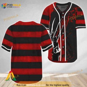 Freddy Krueger Horror Movie Halloween 3D Baseball Jersey