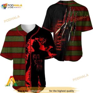 Freddy Krueger Never Sleep Again Nightmare Elm Street 3D Baseball Jersey