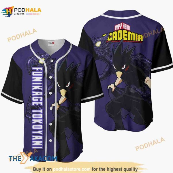 Fumikage Tokoyami My Hero Academia Anime 3D Baseball Jersey Shirt