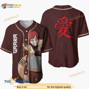 Gaara Naruto Anime Gift Christmas For Fan 3D Baseball Jersey Shirt