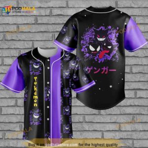 Gangar Pokemon 3D Baseball Jersey