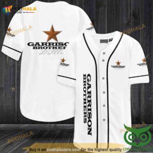 Garrison Brothers White And Black 3D Baseball Jersey Shirt