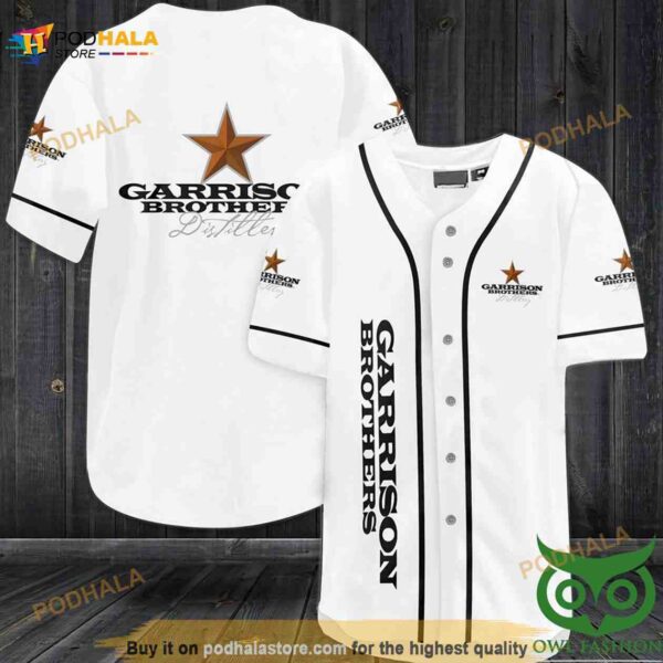 Garrison Brothers White And Black 3D Baseball Jersey Shirt