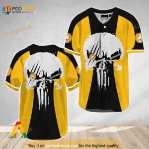 Ghost Head White Skull Bundaberg 3D Baseball Jersey