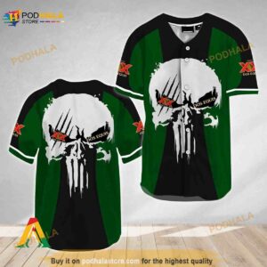 Ghost Head White Skull Dos Equis 3D Baseball Jersey