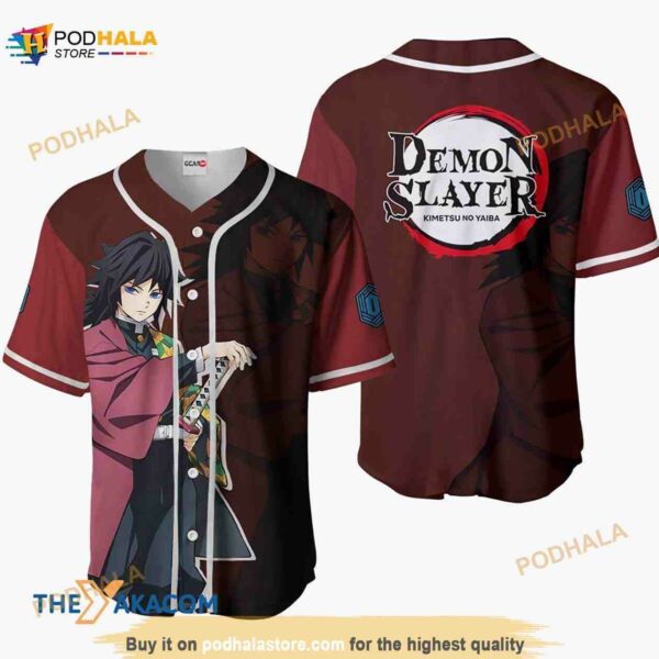 Giyu Tomioka Kimetsu Anime 3D Baseball Jersey For Fans