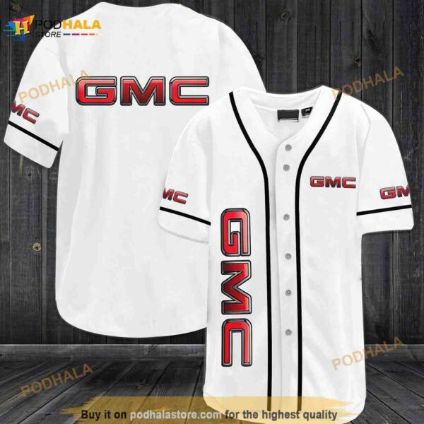 Gmc 3D Baseball Jersey White