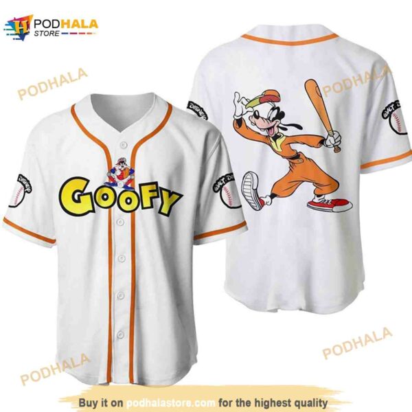 Goofy Dog Disney Cartoon All Over Print Unisex 3D Baseball Jersey