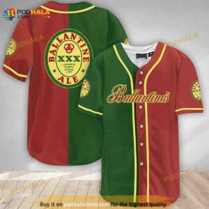 Green And Red Split Ballantines 3d Baseball Jersey