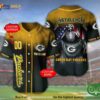 Green Bay Packers Custom Name Number Metallica 3D Baseball Jersey