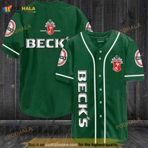 Green Beck’s Beer 3d Baseball Jersey