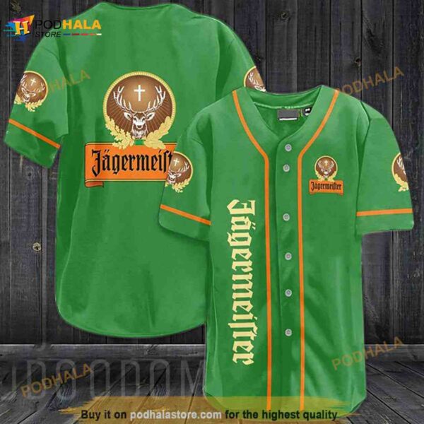 Green Jagermeister 3d Baseball Jersey