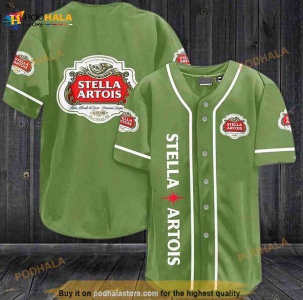 Green Stella Artois 3d Baseball Jersey