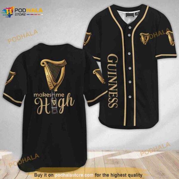 Guinness Beer Make Me High 3d Baseball Jersey