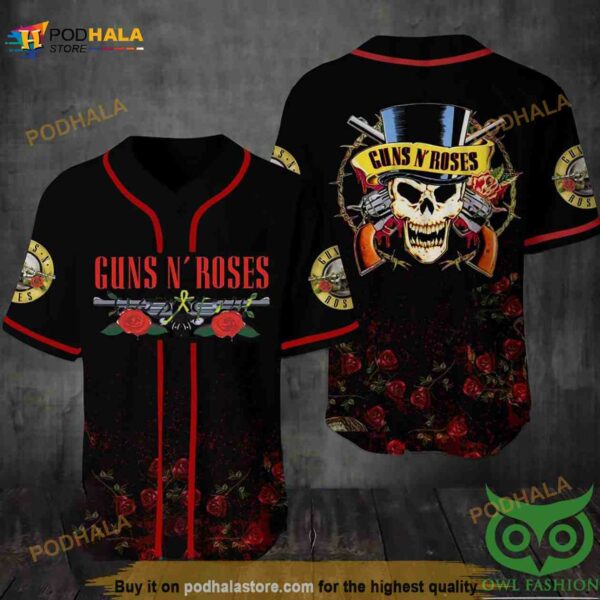 Guns N Roses 3d Baseball Jersey Shirt