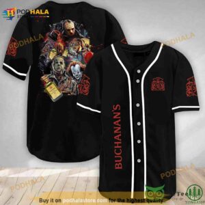 Halloween Horror Characters Buchanans Whisky 3d Baseball Jersey