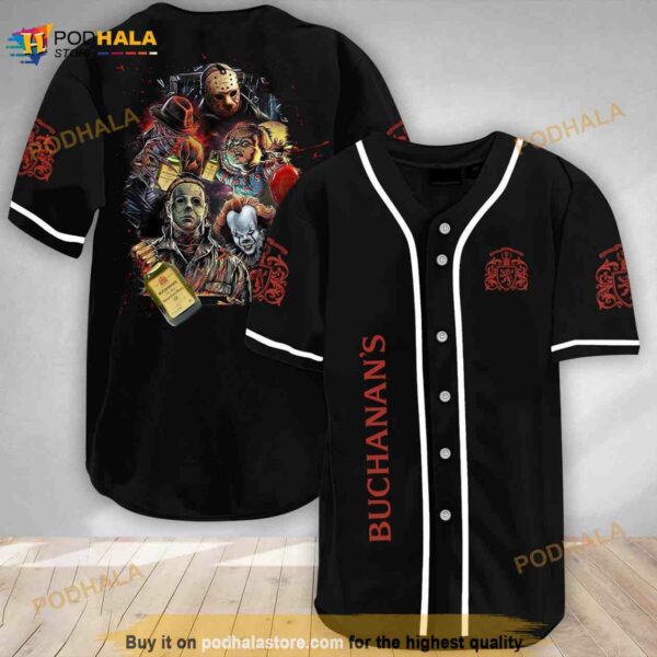 Halloween Horror Characters Buchanan’s Whisky 3d Baseball Jersey