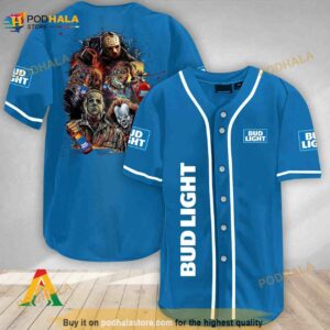 Halloween Horror Characters Bud Light 3d Baseball Jersey