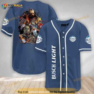 Halloween Horror Characters Busch Light 3d Baseball Jersey