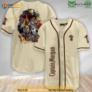 Halloween Horror Characters Captain Morgan 3d Baseball Jersey Shirt