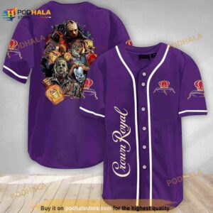 Halloween Horror Characters Crown Royal 3d Baseball Jersey