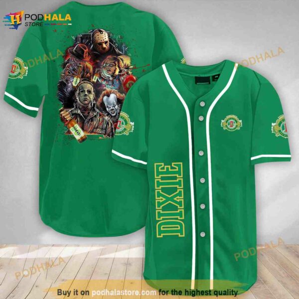 Halloween Horror Characters Dixie Beer 3d Baseball Jersey